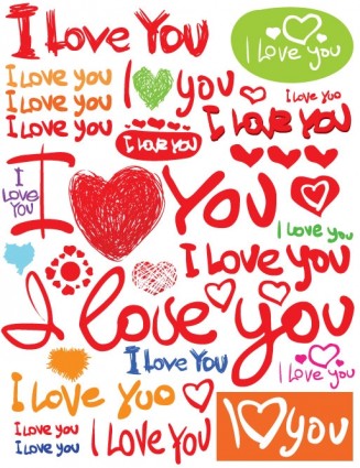 Valentine Day Clip Art Handpainted English Fonts