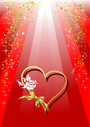 heartshaped giorno di San Valentino e nastri colorati vector sfondo