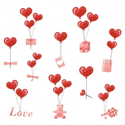 Saint-Valentin Journée heartshaped ballons vecteur élément