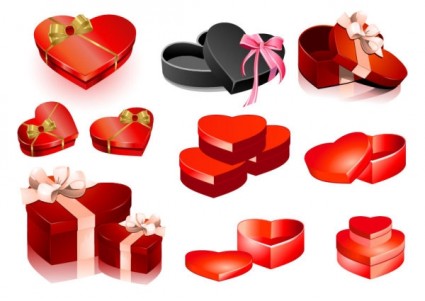 Valentine Day Heartshaped Gift Box Vector