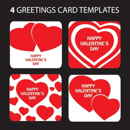 Saint-Valentin Journée heartshaped greeting card template vecteur