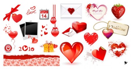Valentine hari cinta elemen vektor