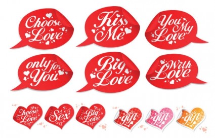 Hari Valentine khusus stiker vektor