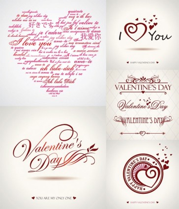 día de San Valentín wordart gráficos vectoriales