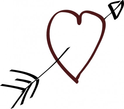 バレンタインの心の矢印クリップ アート