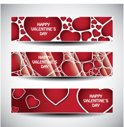 Valentine jantung banner vektor