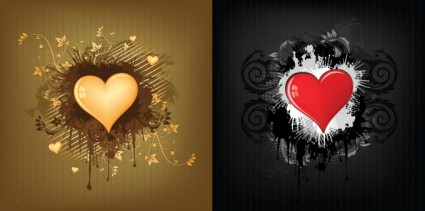 Valentine Hearts On Grunge Background