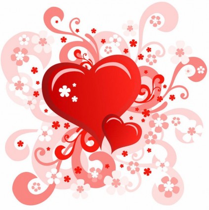 carte de Valentine s day avec design coeur floral swirl