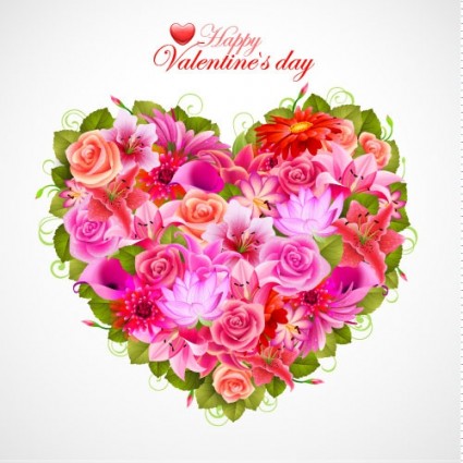 Valentine39s Day Flowers Background Vector
