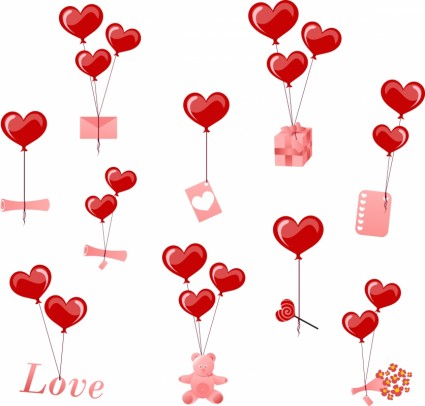 valentine39s ngày heartshaped bóng phần tử vectơ
