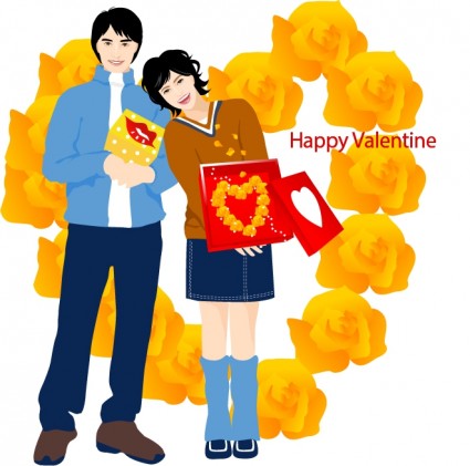 Valentine39s Day Romantic Couple Vector