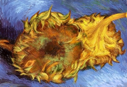 Van gogh bunga matahari vektor