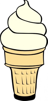Vanilla lembut melayani es krim kerucut clip art