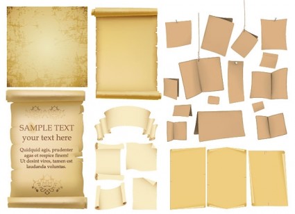 Variety Of Old Paper Vector