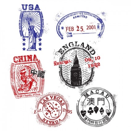 variedad de diseños de sello vector