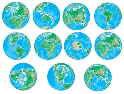 Various Angles Of The Earth Vector