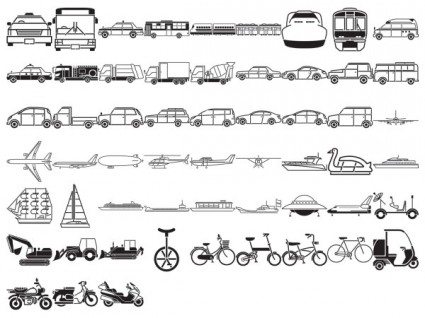 verschiedenen Elemente des Vektors Kontur Verkehr Klassenelemente