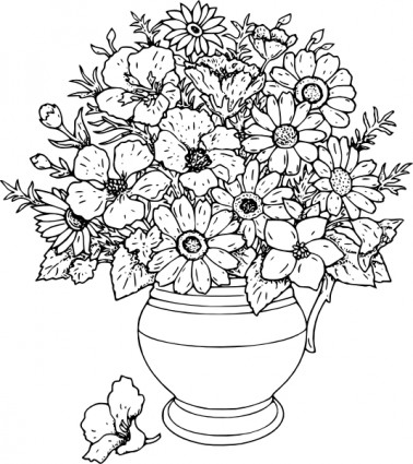 vaso di fiori selvatici ClipArt