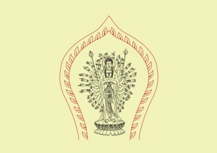 Vektor Avalokitesvara Strichzeichnungen