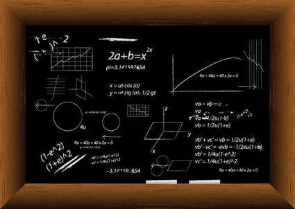 Vektor-Tafel gefüllt mit Gleichungen