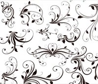 vector bàn chải swirls đầy phong cách