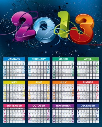 ベクトル カレンダー新年