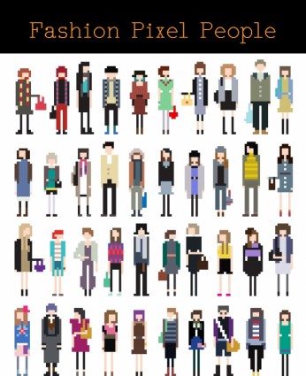 Vector pixels de personnages de dessin animé