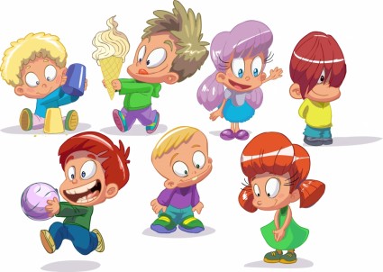 niños de dibujos animados Vector