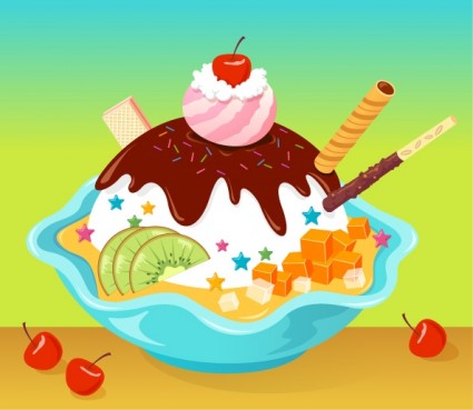 Векторный мультфильм мороженого