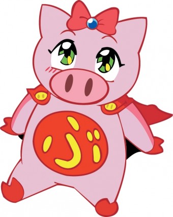 vetor desenho animado porco