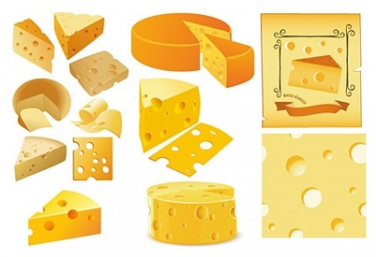 coleção de queijo do vetor