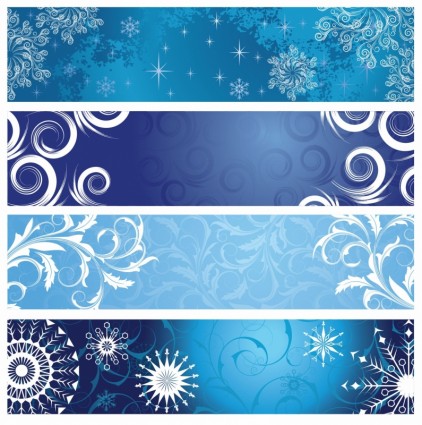 vektor Natal banner dengan kepingan salju