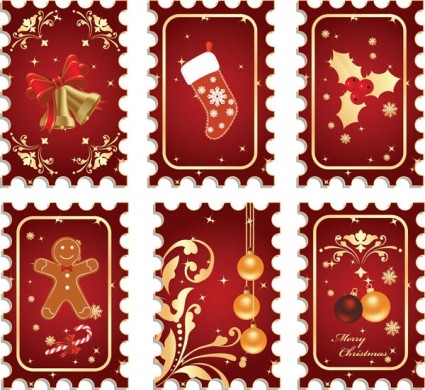 向量聖誕郵票