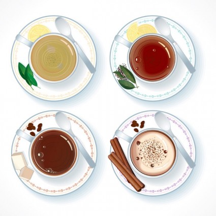 Vektor-Kaffee und Tee