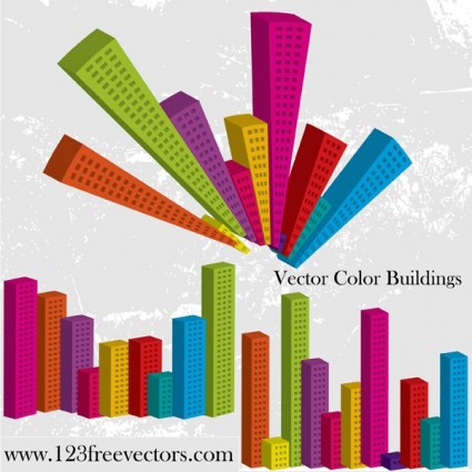 vektor warna bangunan