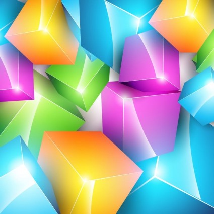 cubo colorido de fundo Vector