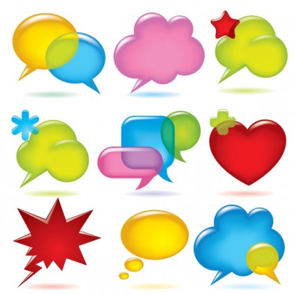 Vector Colorful Dialogue Bubbles