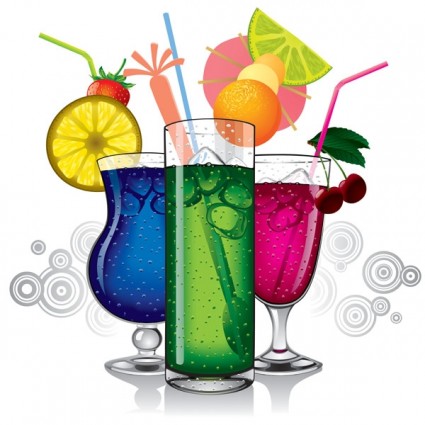 vector đồ uống đầy màu sắc