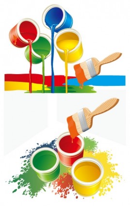 Vector Colorful Paint Bucket