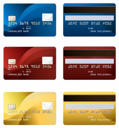 vecteur des deux côtés de carte de crédit