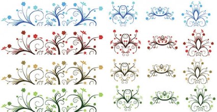Vector Curly Leaf Ornaments