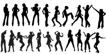 vector silhouettes de danseurs