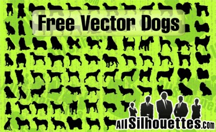 vector silhouettes des chiens