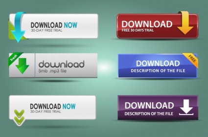 pulsanti di download vettoriali per il web