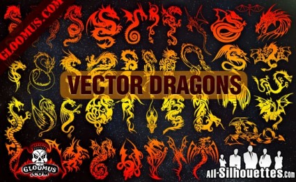 dragões de vetor