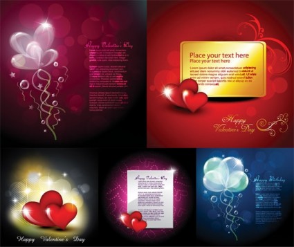 elementos del vector de tarjetas de amor romántico