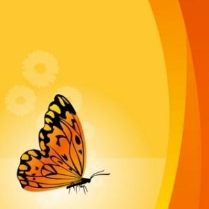 fondo floral Vector con mariposa