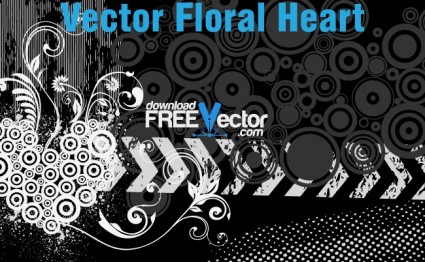 corazón floral Vector