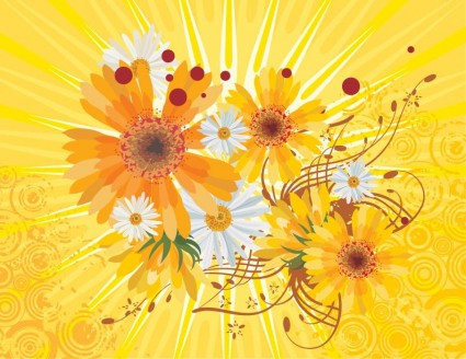 vettore fiore astratto sfondo giallo