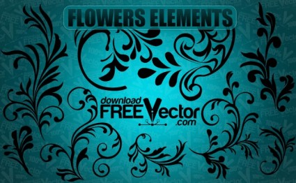 Vector flores elementos